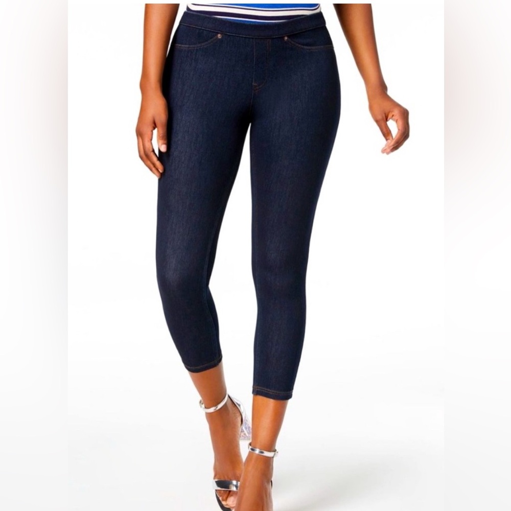 Hue denim capri leggings size large dark denim new with tags